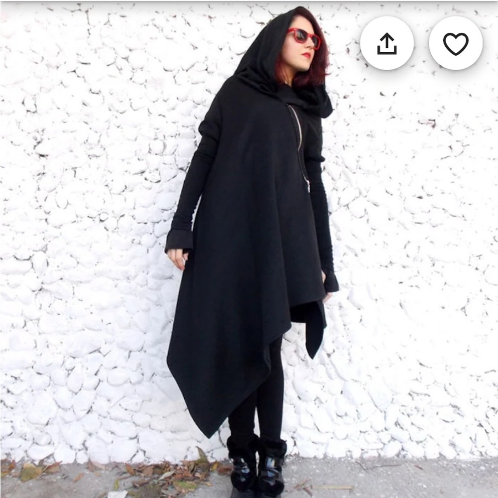 Black Asymmetrical Coat